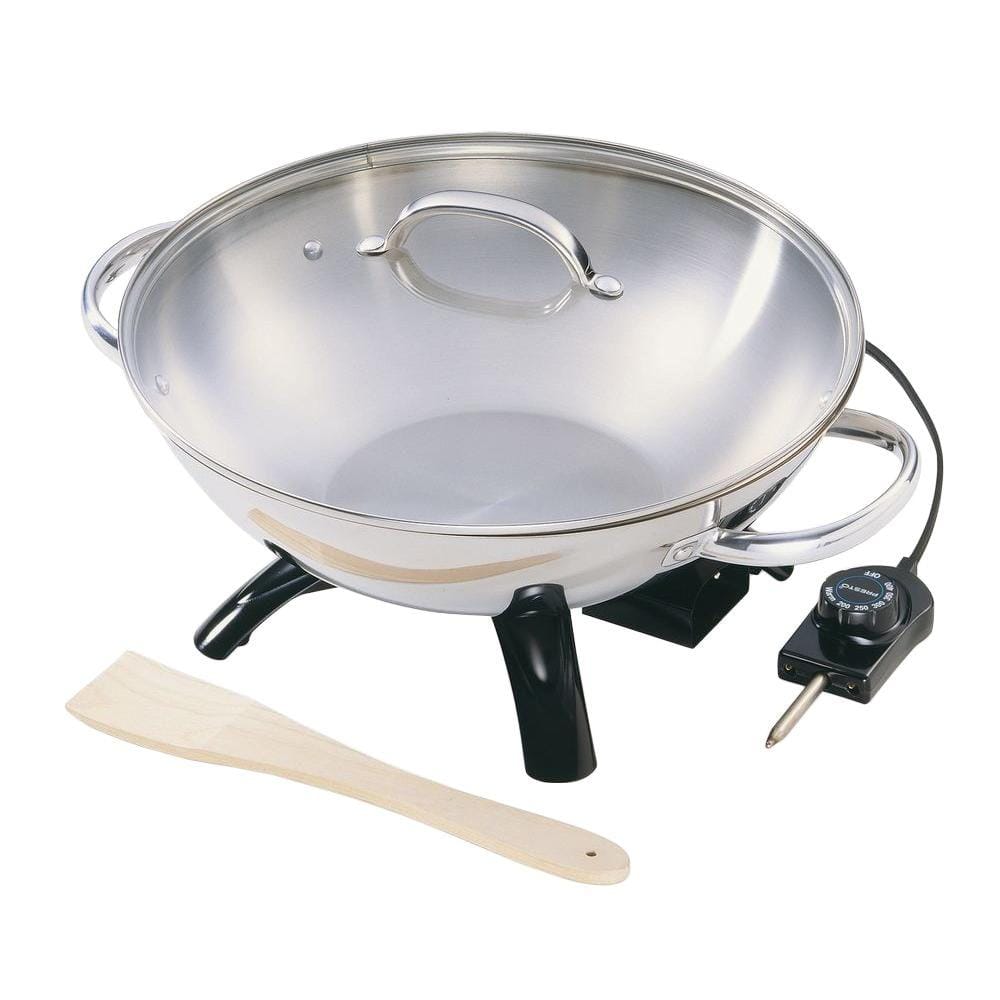 Presto 1500W Kitchen Cooking Electric Skillet 16 Inch Non Stick with Glass  Lid