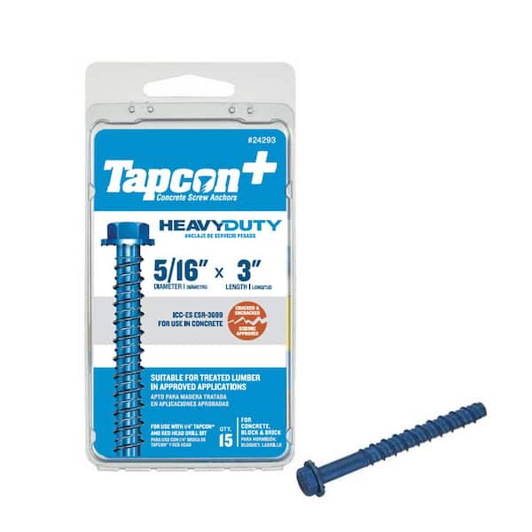 Tapcon 5/16 in. x 3 in. Hex-Washer-Head Large Diameter Concrete Anchors (15-Pack)