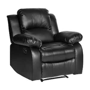 Bianca Black Faux Leather Manual Recliner