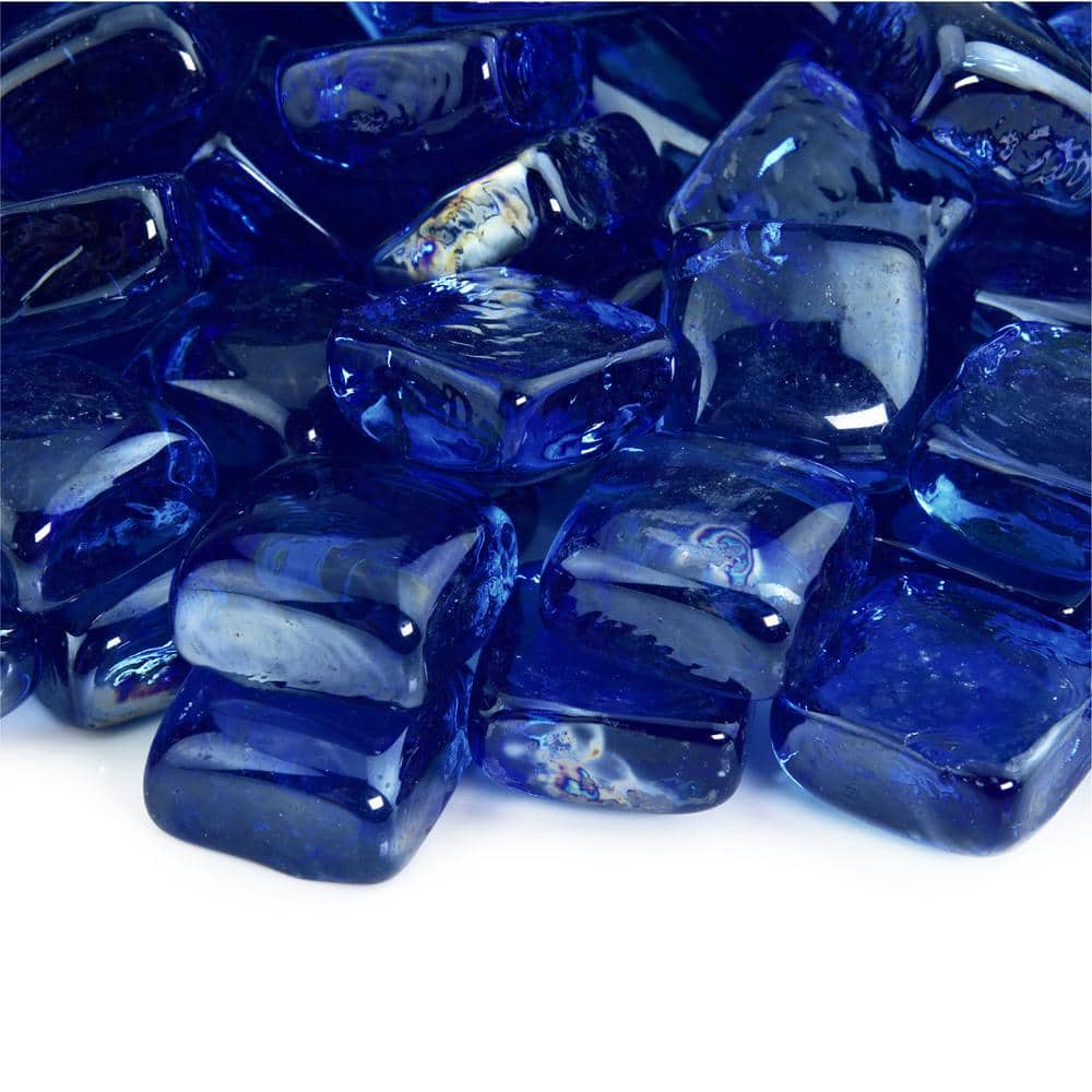 Deep Sea Blue Reflective Fire Pit Glass Cubes