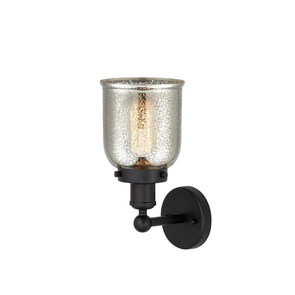 Bell 1-Light Matte Black Wall Sconce with Silver Glass Shade price history on PriceWatchPro