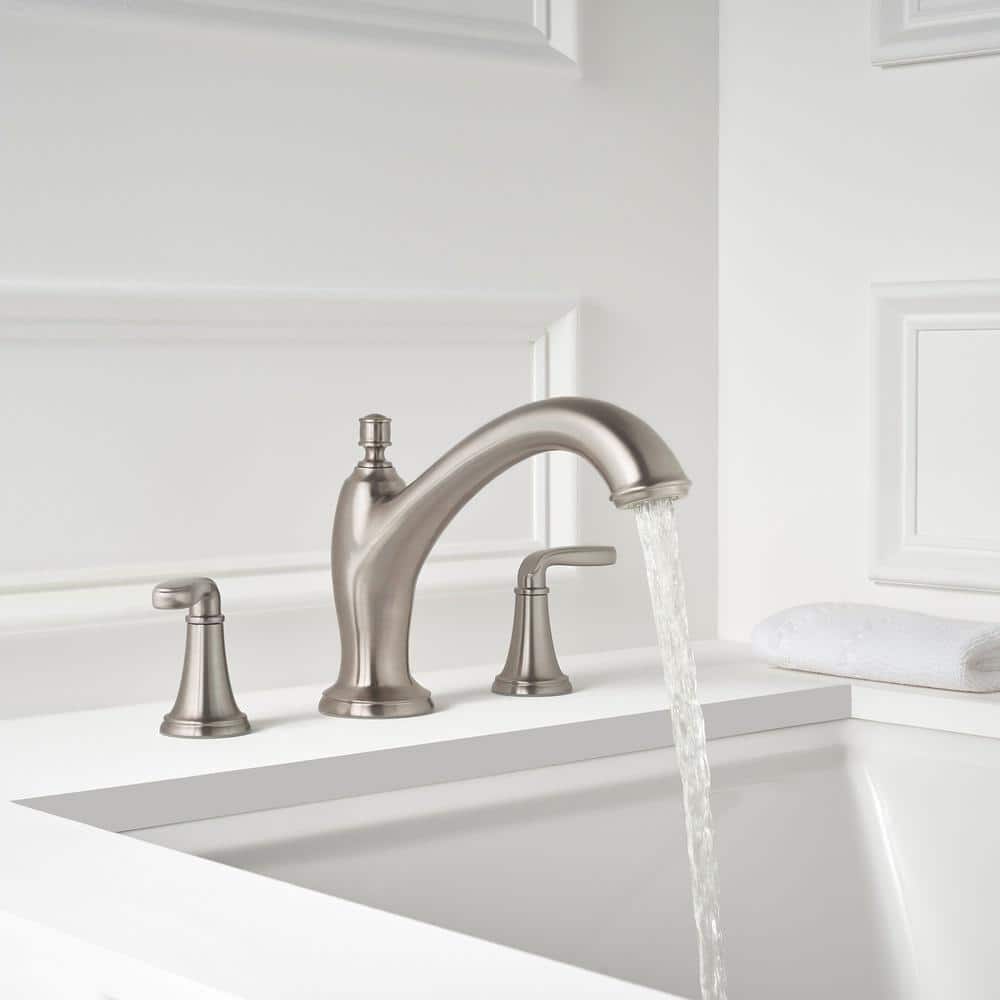 Brushed Nickel Double Handle Roman Tub Faucet