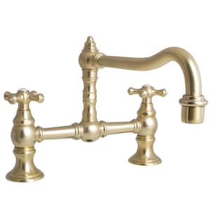 Proper 2-Handle Standard Kitchen Faucet with Cross Handles in Brushed Bronze