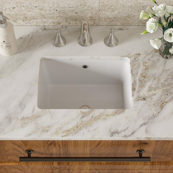 いぬ 62/132/62 Dueyeeri 17 in. x 12 in. Undermount Rectangular Bathroom Sink with