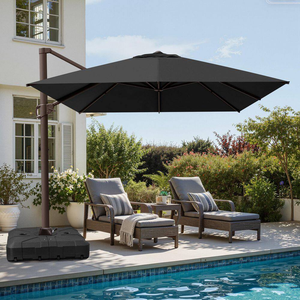 13 ft. x 10 ft. Swivel Cantilever Tilt Patio Umbrella in Black with HDPE Base Stand price history on PriceWatchPro