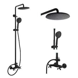 Wall Mounted Double Handle 10 in. 2-Spray Shower Faucet 2.5 GPM Shower Set Faucet with Drip Free in. Oil Rubbed Bronze