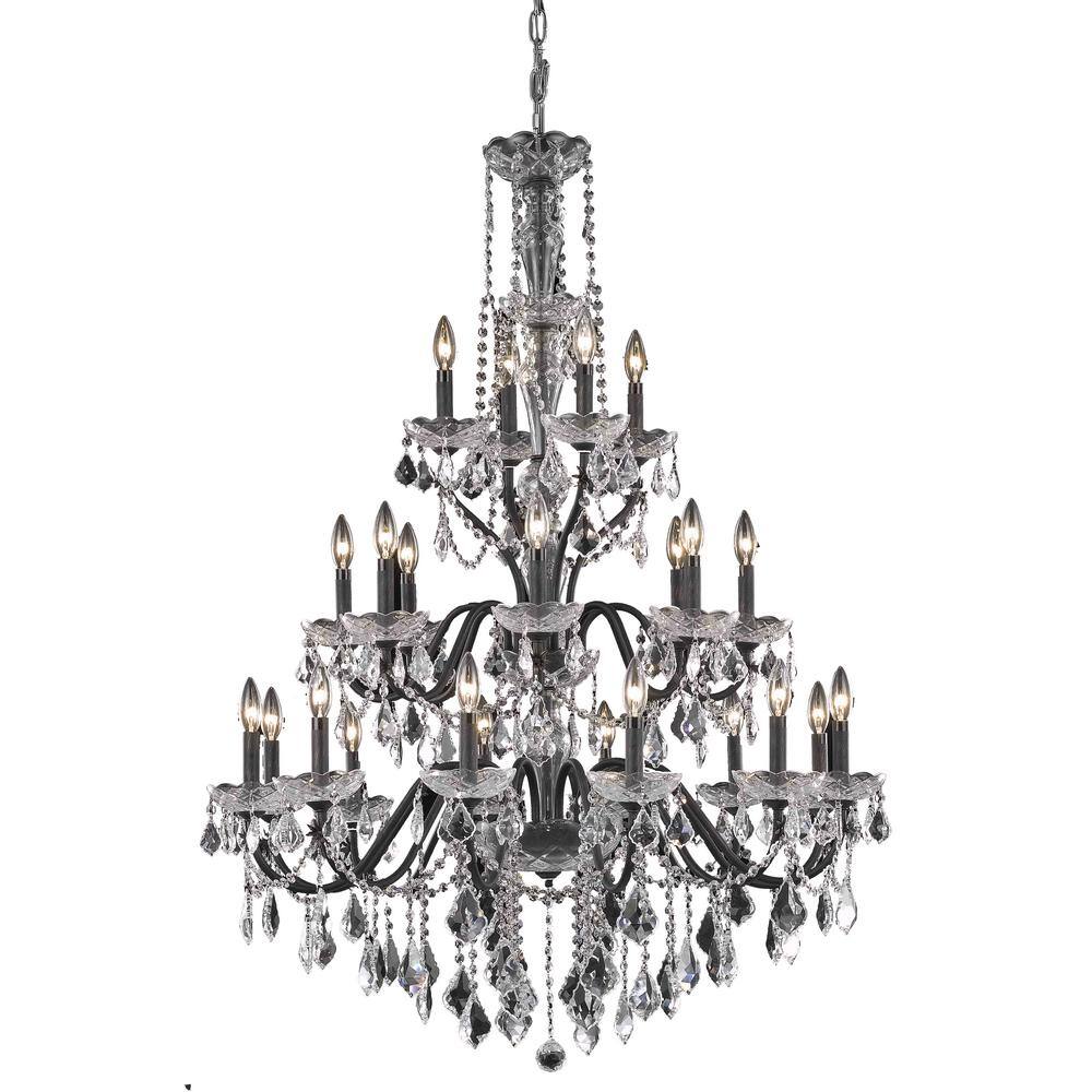 Timeless Home 36 in. L x 36 in. W x 49 in. H 24Light Dark Bronze