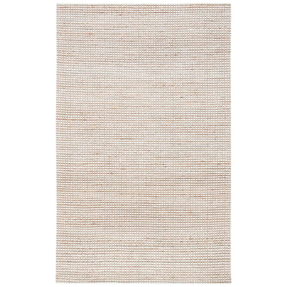 Natural Fiber Beige/Ivory 8 ft. x 10 ft. Solid Woven Area Rug