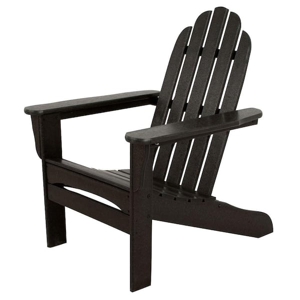 Ivy Terrace Classics Black Plastic Patio Adirondack Chair