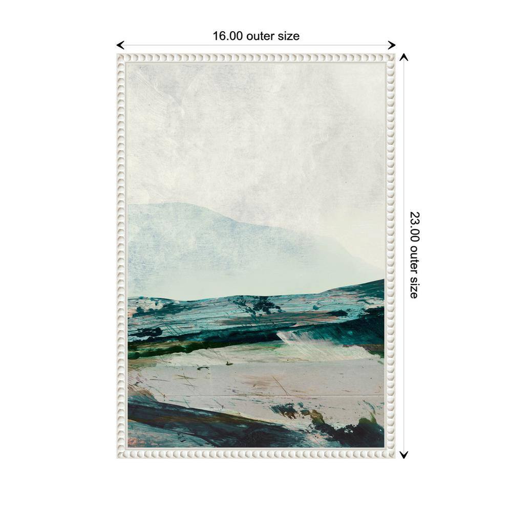 16" x 23" Mountain Mists Abstract Landscape Canvas Art in White Frame