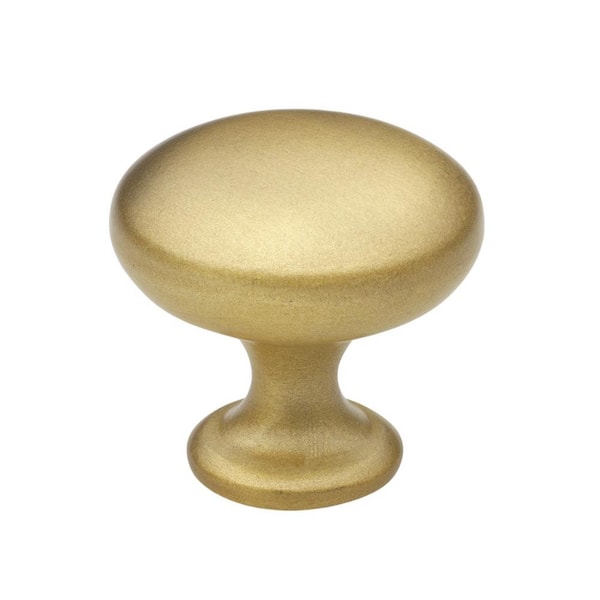 Photo 1 of 1-1/8 in. Dia Satin Gold Classic Round Cabinet Knobs (10-Pack)