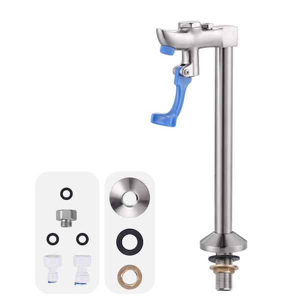 Commercial Deck Mounted Glass Filler Faucet, 9 in. High-Arc Glass Filling Water Station in Brushed Nickel