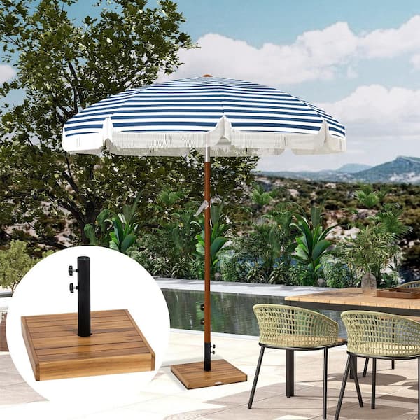 fillable patio umbrella stand Outsunny Base Holder, Heavy Duty Outdoor Umbrella Base, Filled Up to 66lbs with Stand or 55lbs with Water for Garden, Poolside, B FITS MARKET UMBRELLAS Clihome Fillable Umbrella Base 90