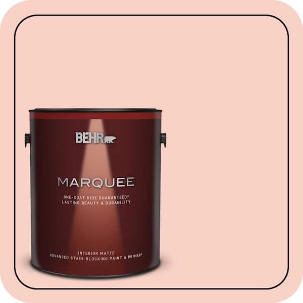 BEHR MARQUEE 1 gal. #210C-2 Demure Pink Matte Interior Paint & Primer
