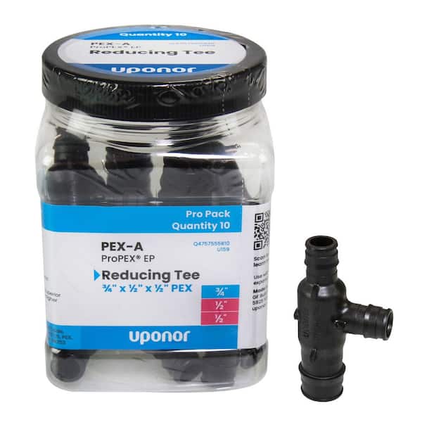 ProPEX 3/4 in. x 1/2 in. x 1/2 in. PEX-A Expansion Barb Engineered Polymer Reducing Tee (10-Pack)