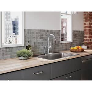 Arsdale Single-Handle Standard Kitchen Faucet in Polished Chrome with On-Deck Sidespray