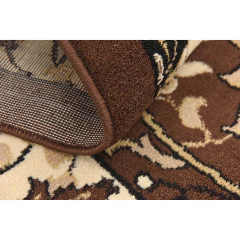 Handmade Espahan Brown Synthetic 6' x 9' Easy-Care Area Rug