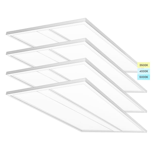 LUXRITE 2 ft. x 4 ft. 3300/4400/5500 Lumens Integrated LED Panel-Light 3 Color Options 3500K/4000K/5000K Dimmable (4-Pack)