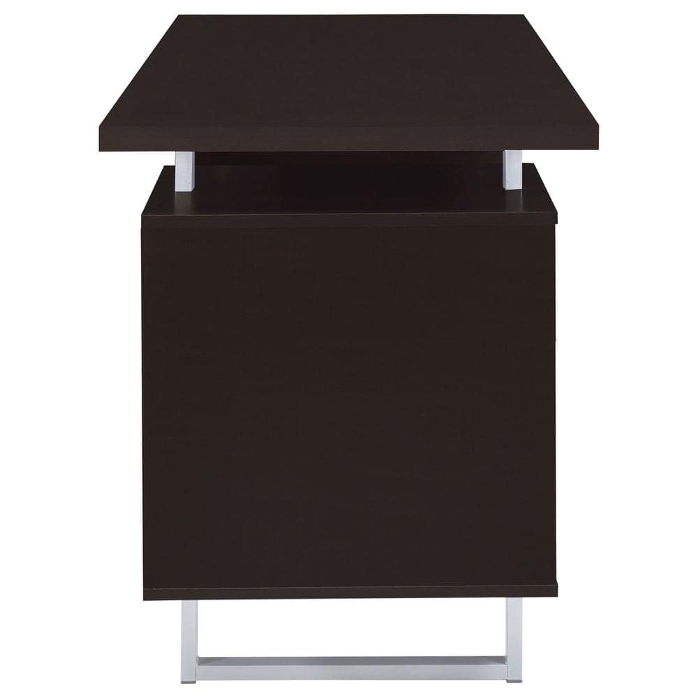 Cappuccino Contemporary 60'' Executive Desk with Filing Cabinet