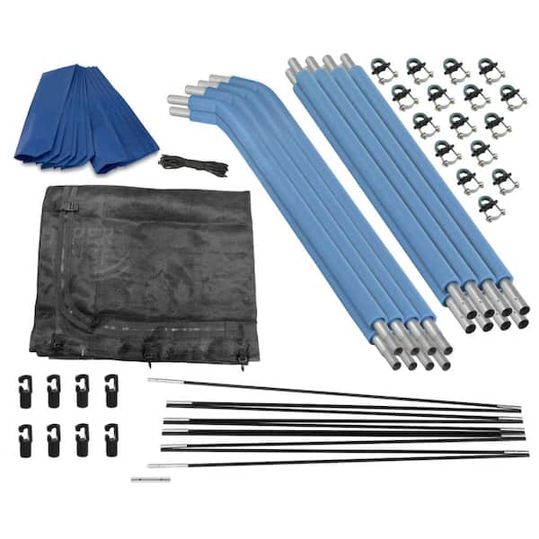 Upper Bounce Machrus Upper Bounce 15ft. Round Trampoline Safety Enclosure Set Includes Net, 8 Curved Poles, Caps and Foam Sleeves
