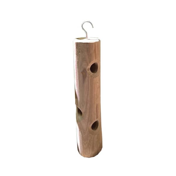 Debarked Teak Log Suet Bird Feeder