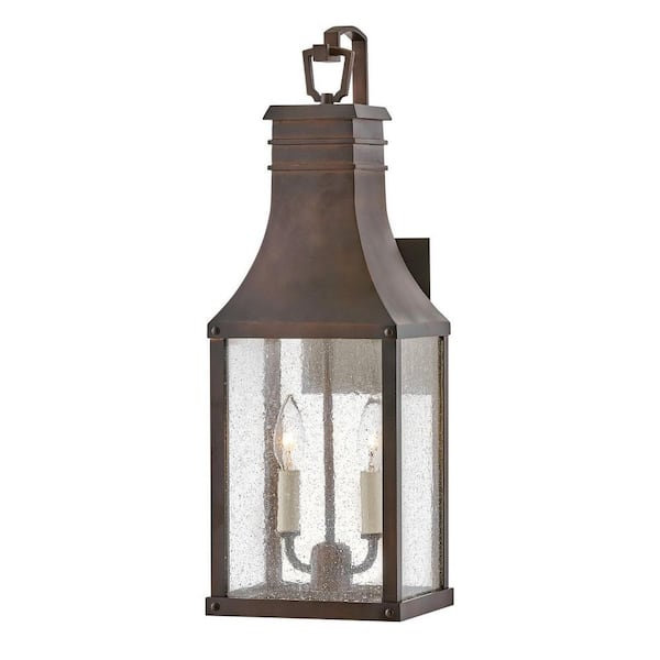 Beacon Hill 2-Light Blackened Copper Hardwired Outdoor Wall Lantern Sconce