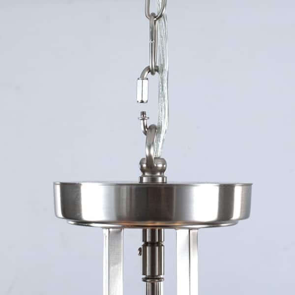 LWYTJO 4-Light 20.5 in. 40-Watt Modern Nickel Bowl Pendant Empire