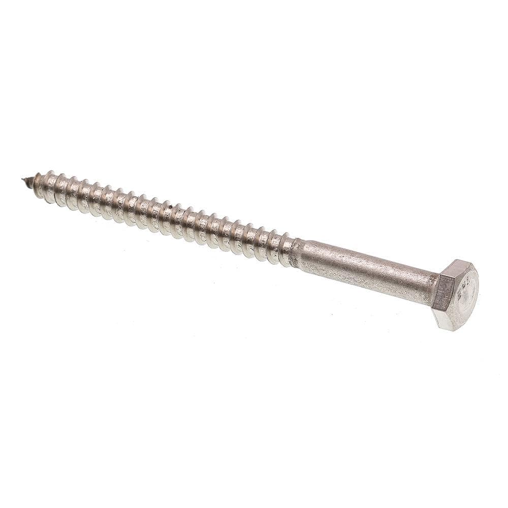 Prime-Line Grade 18 to 8 Stainless Steel 1/4 in. x 3-1/2 in. External Stainless Steel Lag Screws Home Depot