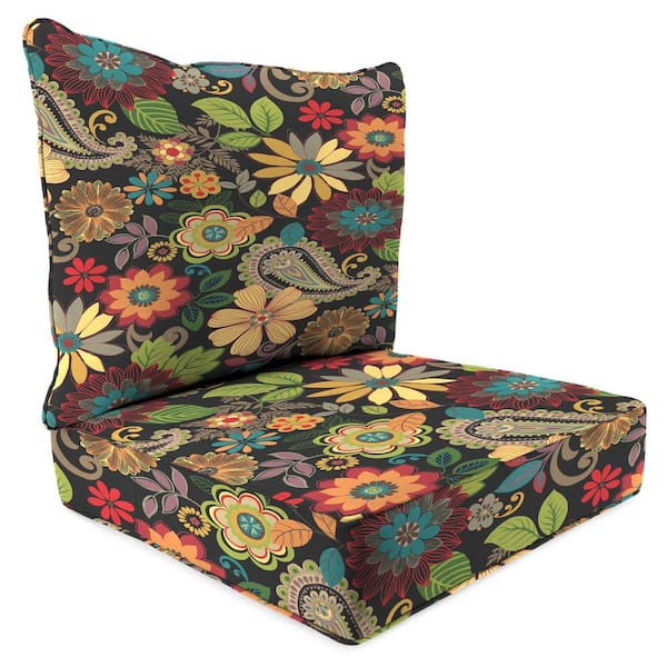 Jordan Manufacturing 46.5 in. L x 24 in. W x 6 in. T Outdoor Deep Seating Chair Seat and Back Cushion Set in Gaya Pizzaz