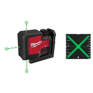 Green 100 ft. 3-Point Rechargeable Laser Level with REDLITHIUM Lithium-Ion USB Battery, Charger and Alignment Target