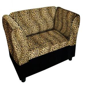 16.75 in. H Leopard Sofa Bed with Storage Pet Furniture Bed