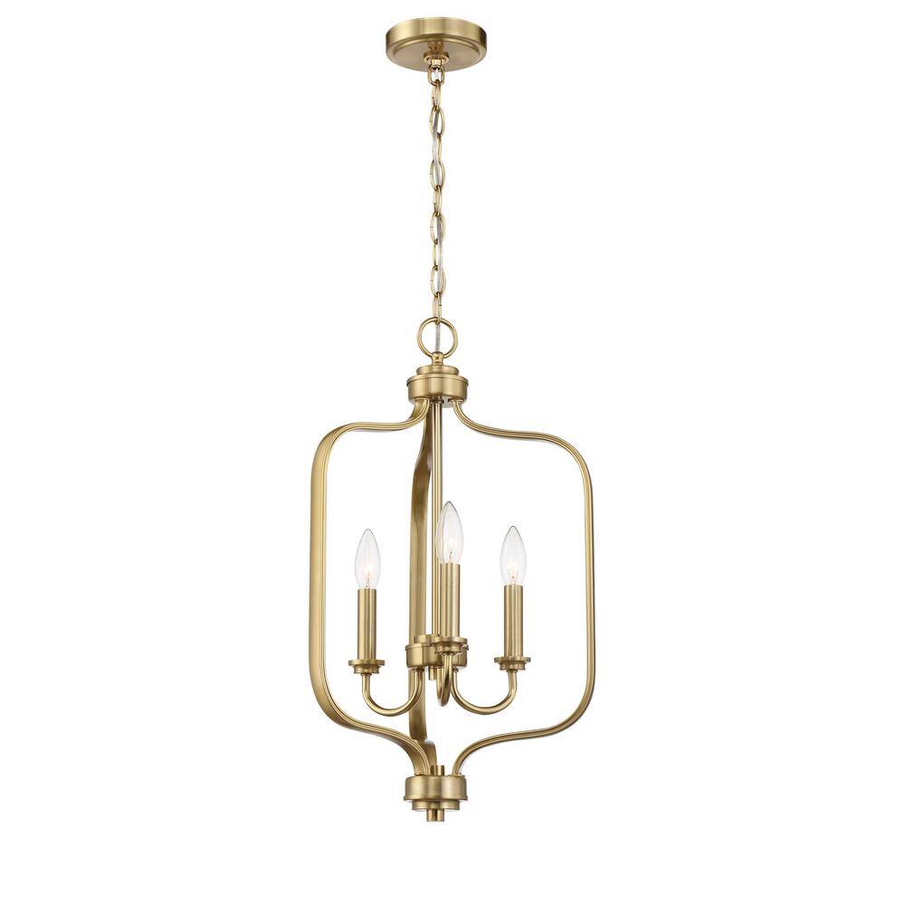 Bolden Satin Brass 3-Light Taper Candle Pendant