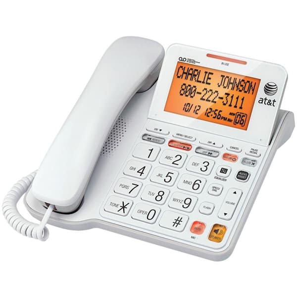 AT&T Corded Phone with Answering System and Large Tilt Display