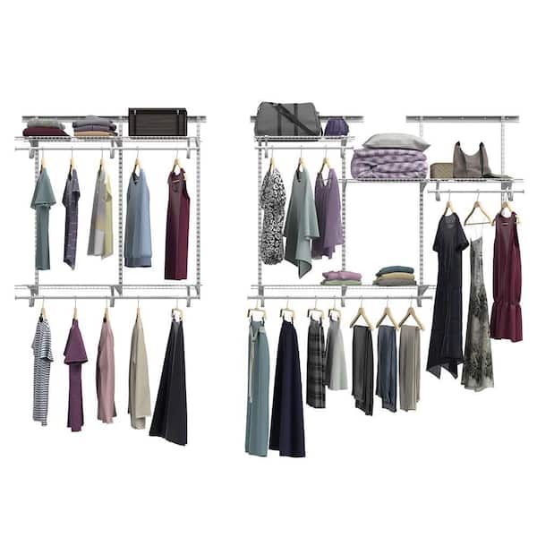 Shelftrack 4-6 ft. Wide White Wire Adjustable Walk-In Closet System