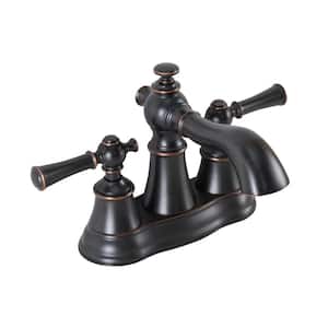 4-in Centerset 2-Handle bathroom faucet with pop-up drain in Oil-Rubbed Bronze