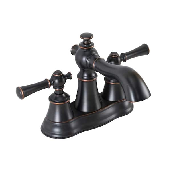 Tosca 4-in Centerset 2-Handle bathroom faucet with pop-up drain in Oil-Rubbed Bronze