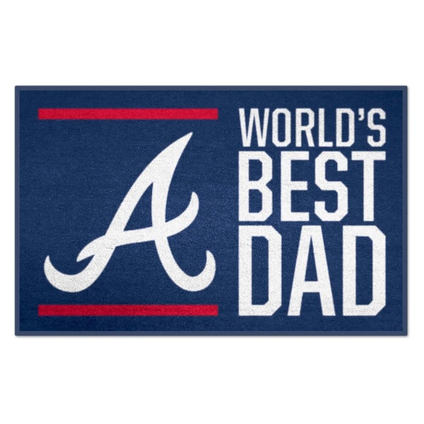 Atlanta Braves World's Best Dad Navy 1.5 ft. x 2.5 ft. Starter Area Rug