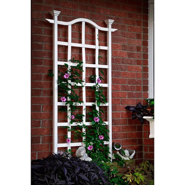 30"L x 79"H London Vinyl Trellis, White, VA68201