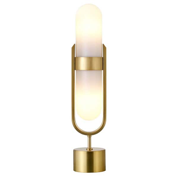 Meyer&Cross Blair 25 in. Brass Finish Table Lamp with Glass Shade
