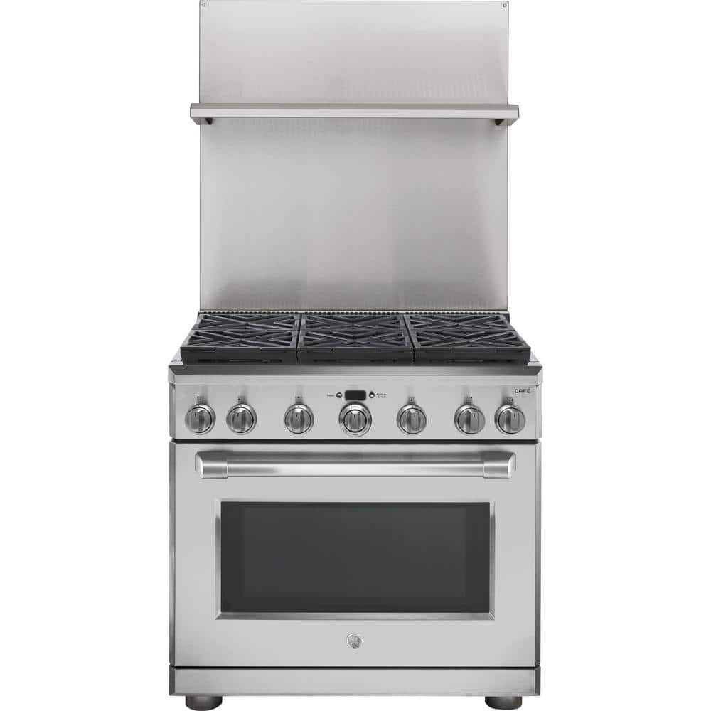 Ge 36 In Gas Range Backsplash With Shelf Uxadjb36pss The Home Depot