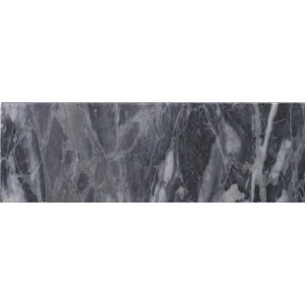 Apollo Tile Dark Gray 4 in. x 5 in. Polished Marble Subway Tile Sample (0.13 sq. ft./Piece)