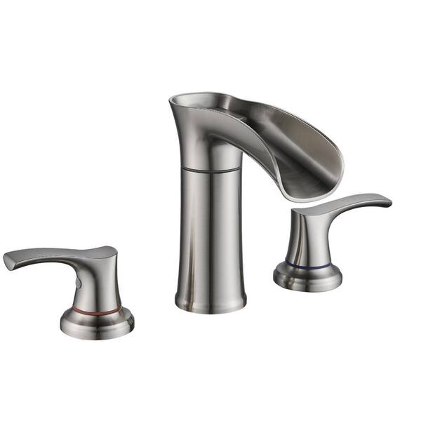 FURUISI 8 in. Widespread DoubleHandle Bathroom Faucet with PEX Supply