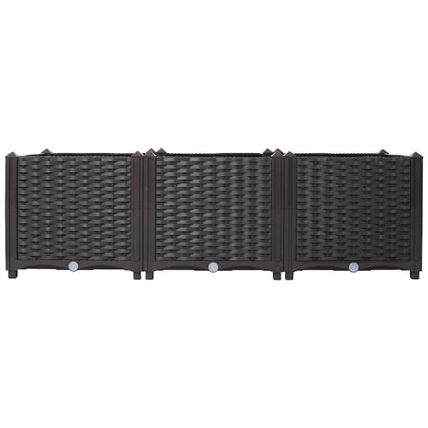 47.2" L X 15.7" D X 14.7" H Raised Garden Bed Plastic Planter Boxes ，Self-Watering Planter Box Raised Bed, Plastic