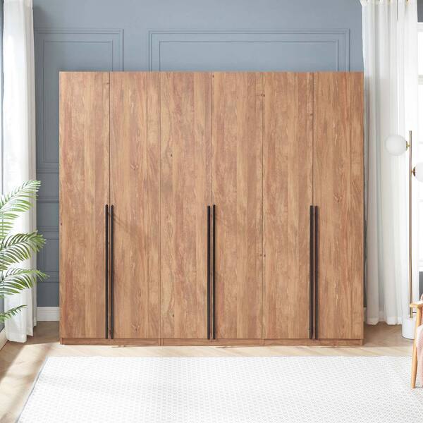 Manhattan Comfort Lee Golden Brown 63 in. Freestanding Wardrobe