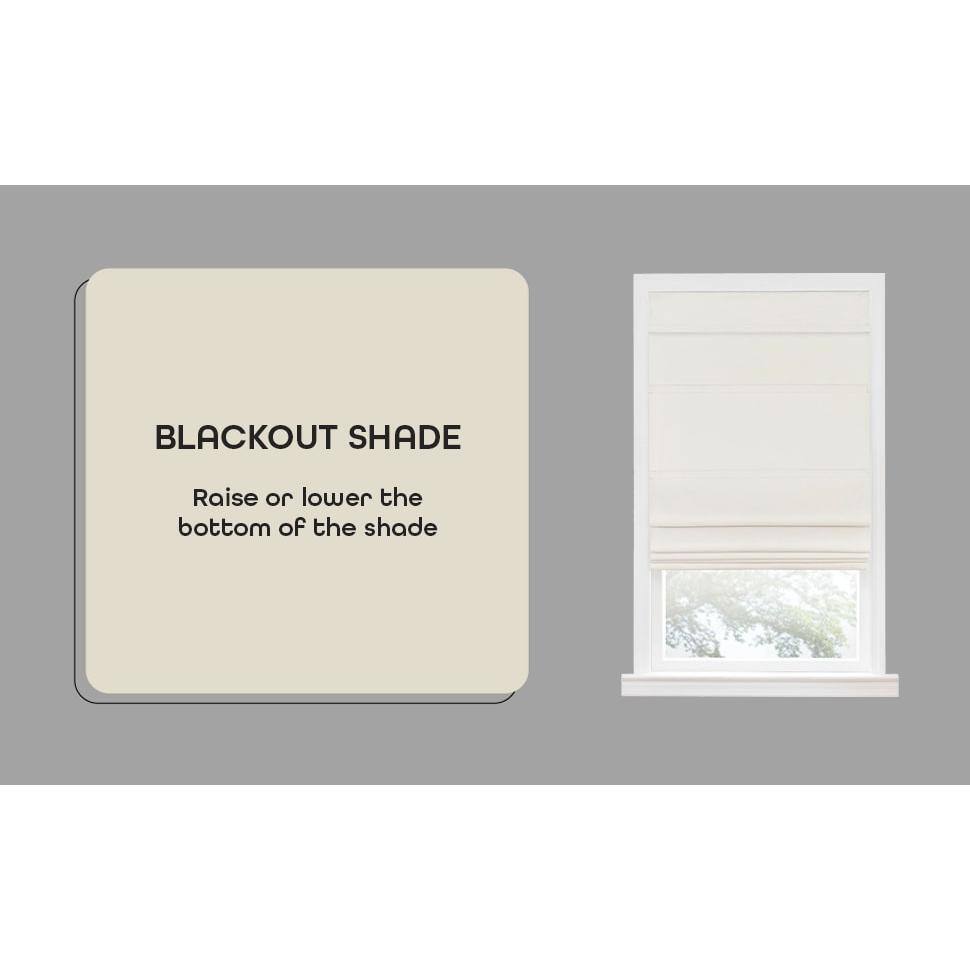 Ivory Cordless Blackout Roman Fabric Shade 64" x 30"