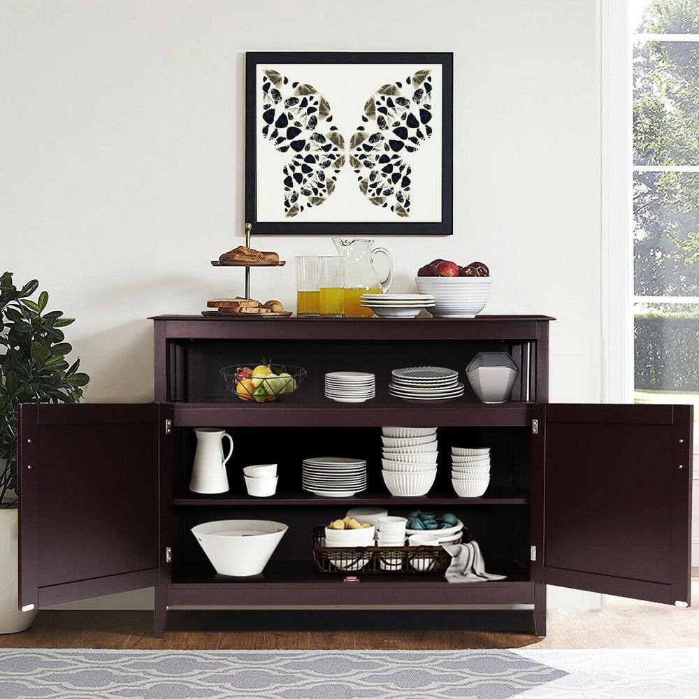 Brown 48" Modern Wood Kitchen Storage Sideboard