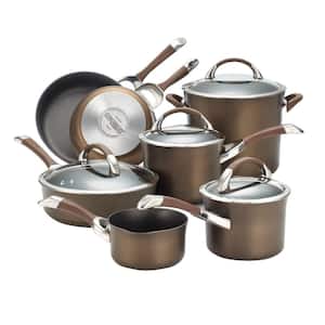 Symmetry 11-Piece Hard Anodized Aluminum Nonstick Cookware Set in Chocolate