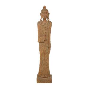 Brown Polystone Eclectic Buddha Sculpture