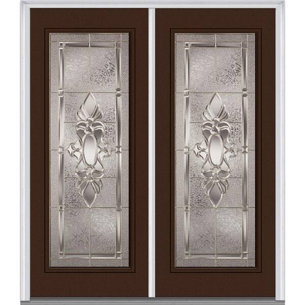 MMI Door 72 in. x 80 in. Heirloom Master Left-Hand Inswing Full Lite Decorative Glass Painted Steel Prehung Front Door