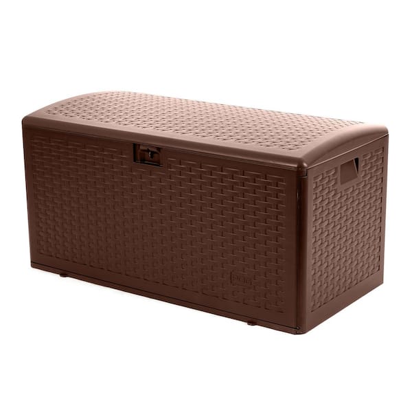 Plastic Development Group 73 Gal. Resin Outdoor Patio Storage Deck Box, Brown